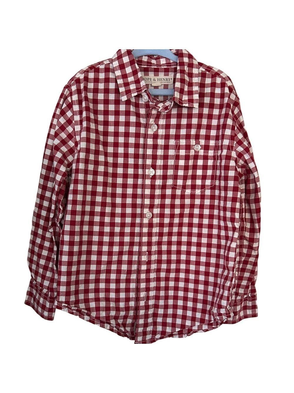 Hope & Henry Kids Red Plaid Button Down Shirt